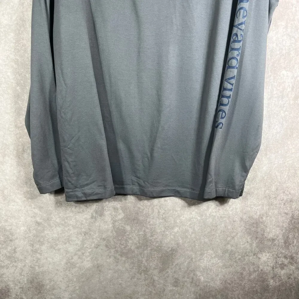 Vineyard Vines Sweater Men Large Gray Quarter Zip Pullover Outdoor Preppy Casual
